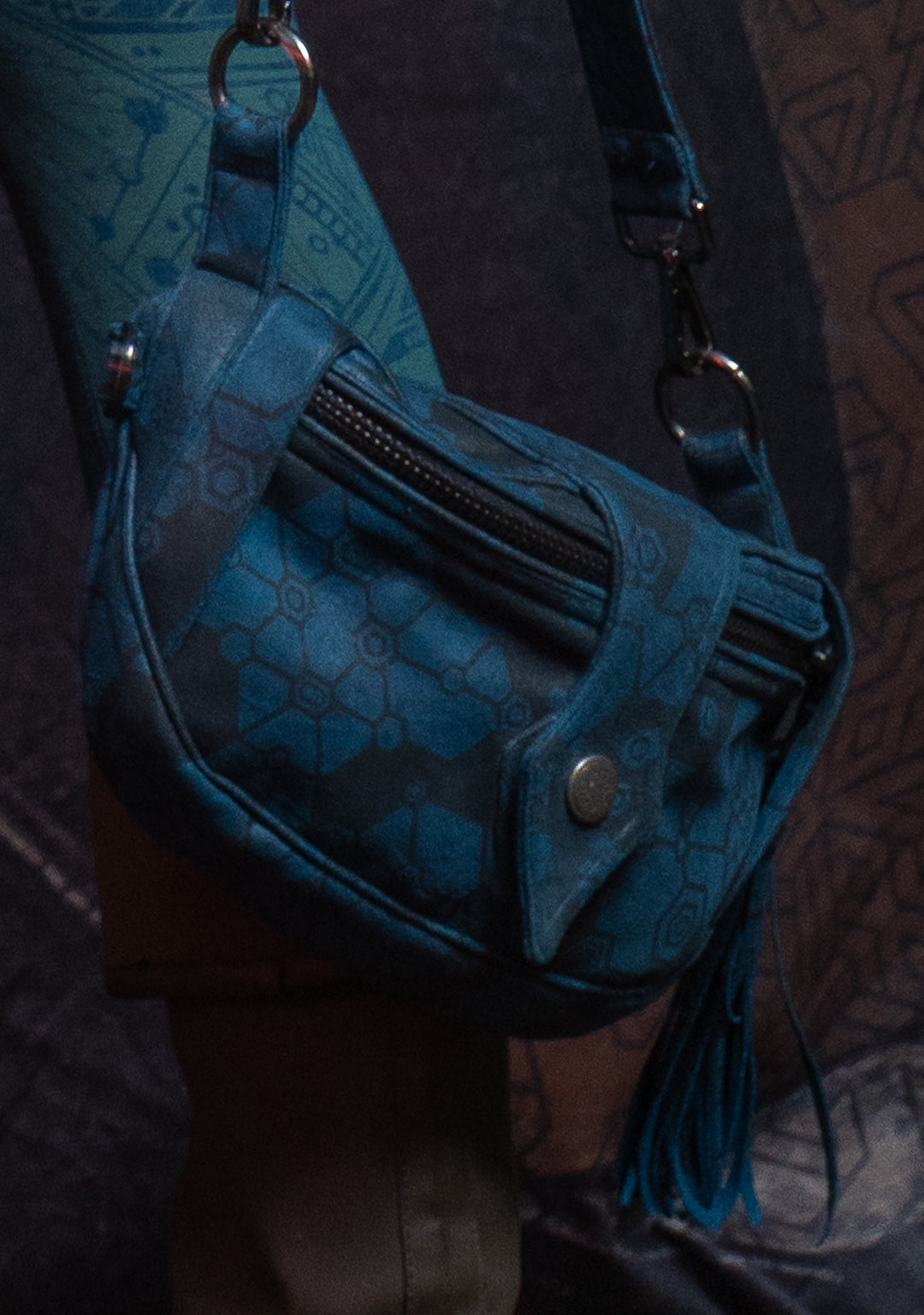 Hand Bag / Fake Leather - Teal SHAMANKA
